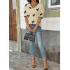 image:imageDokotoo Womens Casual V Neck Short Sleeve Sweater Ribbed Knit Lightweight Sweaters Tops Fashion Clothing OutfitsBeige