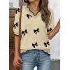 image:imageDokotoo Womens Casual V Neck Short Sleeve Sweater Ribbed Knit Lightweight Sweaters Tops Fashion Clothing OutfitsBeige