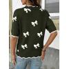 image:imageDokotoo Womens Casual V Neck Short Sleeve Sweater Ribbed Knit Lightweight Sweaters Tops Fashion Clothing OutfitsVineyard Green