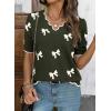 image:imageDokotoo Womens Casual V Neck Short Sleeve Sweater Ribbed Knit Lightweight Sweaters Tops Fashion Clothing OutfitsVineyard Green