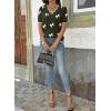 image:imageDokotoo Womens Casual V Neck Short Sleeve Sweater Ribbed Knit Lightweight Sweaters Tops Fashion Clothing OutfitsVineyard Green