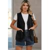 image:imageDokotoo Womens Corduroy Vests Outerwear 2025 ButtonDown Lightweight Waistcoat Sleeveless Jacket Casual VestBlack