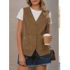 image:imageDokotoo Womens Corduroy Vests Outerwear 2025 ButtonDown Lightweight Waistcoat Sleeveless Jacket Casual VestBrown
