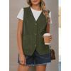 image:imageDokotoo Womens Corduroy Vests Outerwear 2025 ButtonDown Lightweight Waistcoat Sleeveless Jacket Casual VestFour Leaf Clover