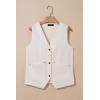 image:imageDokotoo Womens Corduroy Vests Outerwear 2025 ButtonDown Lightweight Waistcoat Sleeveless Jacket Casual VestWhite