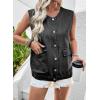 image:imageDokotoo Womens Denim Vest Sleeveless Button Down Jean Vest Waistcoat Jacket with PocketsBlack