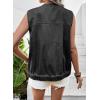 image:imageDokotoo Womens Denim Vest Sleeveless Button Down Jean Vest Waistcoat Jacket with PocketsBlack