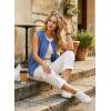 image:imageDokotoo Womens Denim Vest Sleeveless Button Down Jean Vest Waistcoat Jacket with PocketsBlue