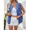 image:imageDokotoo Womens Denim Vest Sleeveless Button Down Jean Vest Waistcoat Jacket with PocketsBlue