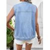 image:imageDokotoo Womens Denim Vest Sleeveless Button Down Jean Vest Waistcoat Jacket with PocketsLight Blue