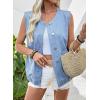 image:imageDokotoo Womens Denim Vest Sleeveless Button Down Jean Vest Waistcoat Jacket with PocketsLight Blue