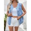image:imageDokotoo Womens Denim Vest Sleeveless Button Down Jean Vest Waistcoat Jacket with PocketsLight Blue