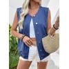 image:imageDokotoo Womens Denim Vest Sleeveless Button Down Jean Vest Waistcoat Jacket with PocketsNavy Blue