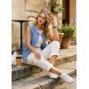 image:imageDokotoo Womens Denim Vest Sleeveless Button Down Jean Vest Waistcoat Jacket with PocketsSky Blue
