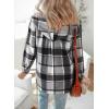 image:imageDokotoo Womens Flannel Hooded Plaid 2026 Shacket Thick Coat Winter Coat for Warmth Button down Warm and Fuzzy Fleece JacketBlack