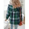 image:imageDokotoo Womens Flannel Hooded Plaid 2026 Shacket Thick Coat Winter Coat for Warmth Button down Warm and Fuzzy Fleece JacketBlackish Green