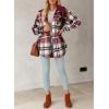 image:imageDokotoo Womens Flannel Hooded Plaid 2026 Shacket Thick Coat Winter Coat for Warmth Button down Warm and Fuzzy Fleece JacketFiery Red