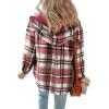image:imageDokotoo Womens Flannel Hooded Plaid 2026 Shacket Thick Coat Winter Coat for Warmth Button down Warm and Fuzzy Fleece JacketFiery Red