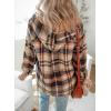 image:imageDokotoo Womens Flannel Hooded Plaid 2026 Shacket Thick Coat Winter Coat for Warmth Button down Warm and Fuzzy Fleece JacketLight French Beige