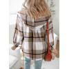 image:imageDokotoo Womens Flannel Hooded Plaid 2026 Shacket Thick Coat Winter Coat for Warmth Button down Warm and Fuzzy Fleece JacketParchment