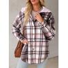 image:imageDokotoo Womens Flannel Hooded Plaid 2026 Shacket Thick Coat Winter Coat for Warmth Button down Warm and Fuzzy Fleece JacketPink
