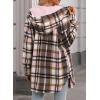 image:imageDokotoo Womens Flannel Hooded Plaid 2026 Shacket Thick Coat Winter Coat for Warmth Button down Warm and Fuzzy Fleece JacketPink