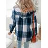 image:imageDokotoo Womens Flannel Hooded Plaid 2026 Shacket Thick Coat Winter Coat for Warmth Button down Warm and Fuzzy Fleece JacketPrussian Blue
