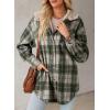image:imageDokotoo Womens Flannel Hooded Plaid 2026 Shacket Thick Coat Winter Coat for Warmth Button down Warm and Fuzzy Fleece JacketVineyard Green