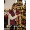 image:imageDokotoo Womens Fleece Jacket Vest Sleeveless Fuzzy Sherpa Jackets Zip Up Oversized Casual Coats Fall Winter Womens Tops 2025Christmas Red
