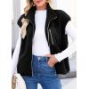 image:imageDokotoo Womens Fleece Jacket Vest Sleeveless Fuzzy Sherpa Jackets Zip Up Oversized Casual Coats Fall Winter Womens Tops 2025Midnight Black