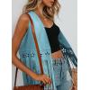 image:imageDokotoo Womens Fringe Vest Cowgirl Western Outfits 70s Hippie Costume Sleeveless Hollow Out Faux Suede Tassel OuterwearBlue