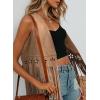 image:imageDokotoo Womens Fringe Vest Cowgirl Western Outfits 70s Hippie Costume Sleeveless Hollow Out Faux Suede Tassel OuterwearKhaki