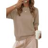 image:imageDokotoo Womens Half Sleeve Casual Oversized Trendy Sweaters Crewneck Cropped Sweater Knit TopsDune