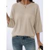 image:imageDokotoo Womens Half Sleeve Casual Oversized Trendy Sweaters Crewneck Cropped Sweater Knit TopsJet Stream
