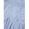 image:imageDokotoo Womens Lace Blouse Elegant Flared Swing Tops Crew Neck Short Sleeve Textured Embroidered Mesh ShirtsBlue