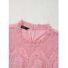 image:imageDokotoo Womens Lace Blouse Elegant Flared Swing Tops Crew Neck Short Sleeve Textured Embroidered Mesh ShirtsPink