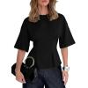 image:imageDokotoo Womens Peplum Tops Summer Babydoll Short Sleeve T Shirts Casual Dressy Going Out Fashion Trendy Y2K ClothesBlack