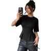 image:imageDokotoo Womens Peplum Tops Summer Babydoll Short Sleeve T Shirts Casual Dressy Going Out Fashion Trendy Y2K ClothesBlack