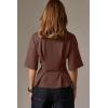 image:imageDokotoo Womens Peplum Tops Summer Babydoll Short Sleeve T Shirts Casual Dressy Going Out Fashion Trendy Y2K ClothesCoffee