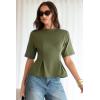 image:imageDokotoo Womens Peplum Tops Summer Babydoll Short Sleeve T Shirts Casual Dressy Going Out Fashion Trendy Y2K ClothesGreen