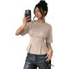 image:imageDokotoo Womens Peplum Tops Summer Babydoll Short Sleeve T Shirts Casual Dressy Going Out Fashion Trendy Y2K ClothesSmoke Grey