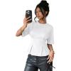 image:imageDokotoo Womens Peplum Tops Summer Babydoll Short Sleeve T Shirts Casual Dressy Going Out Fashion Trendy Y2K ClothesWhite