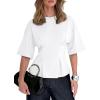 image:imageDokotoo Womens Peplum Tops Summer Babydoll Short Sleeve T Shirts Casual Dressy Going Out Fashion Trendy Y2K ClothesWhite