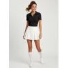 image:imageDokotoo Womens Polo Shirts Short Sleeve Business Casual Tops V Neck Collared Shirts Slim Fit BlousesBlack