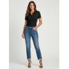image:imageDokotoo Womens Polo Shirts Short Sleeve Business Casual Tops V Neck Collared Shirts Slim Fit BlousesBlack