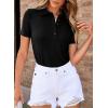 image:imageDokotoo Womens Polo Shirts Short Sleeve Business Casual Tops V Neck Collared Shirts Slim Fit BlousesBlack