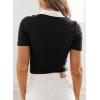 image:imageDokotoo Womens Polo Shirts Short Sleeve Business Casual Tops V Neck Collared Shirts Slim Fit BlousesWhite Neck
