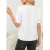 image:imageDokotoo Womens Satin Cowl Neck Blouse Short Puff Sleeve Elegant Tops Business Casual OutfitsWhite