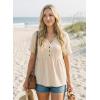 image:imageDokotoo Womens Short Sleeve Babydoll Tops Lace Trim V Neck Cotton Tunic Shirts for Women 2026 Summer Spring BlouseApricot