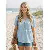 image:imageDokotoo Womens Short Sleeve Babydoll Tops Lace Trim V Neck Cotton Tunic Shirts for Women 2026 Summer Spring BlouseBeau Blue
